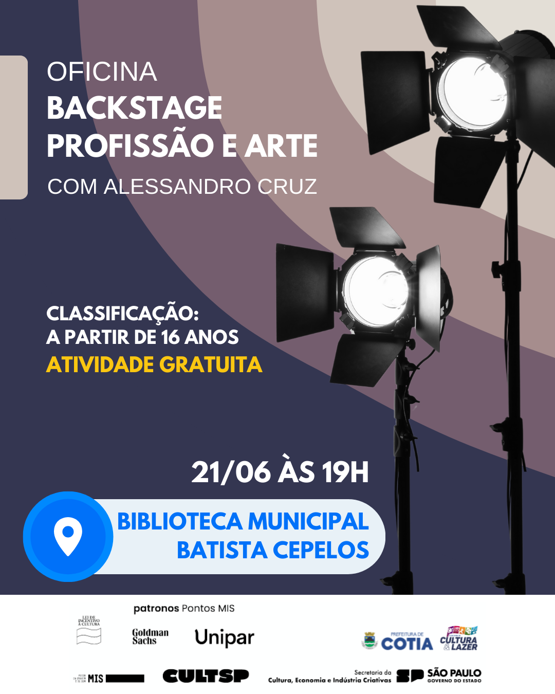 Pontos MIS: inscrições abertas para oficina ‘Backstage – Profissão e Arte’, com Alessandro Cruz